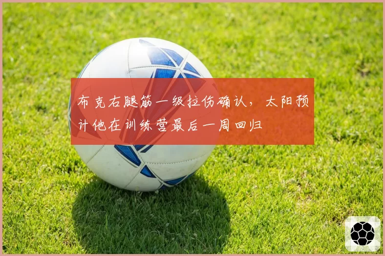 布克右腿筋一级拉伤确认，太阳预计他在训练营最后一周回归